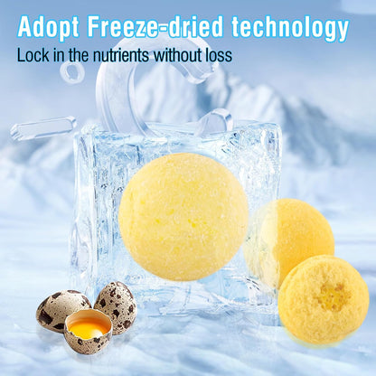 3.52oz/100g Freeze Dried Quail Egg Yolk, Cat and Dog Treats, Single Ingredient Pet Snacks, Healthy Tasty Dry Pet Food