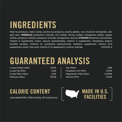 Purina Pro Plan Urinary Tract Health Turkey and Giblets Entree Classic Wet Cat Food Pate - (Pack of 24) 5.5 oz. Cans