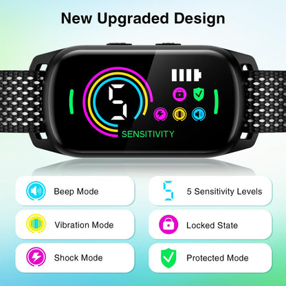 2 Pack Bark Collar, Rechargeable Dog Bark Collar for Large Medium Small Dogs, Smart Training Collar with 5 Adjustable Sensitivity Beep Vibration Harmless Shock, Anti Barking Device for Dogs