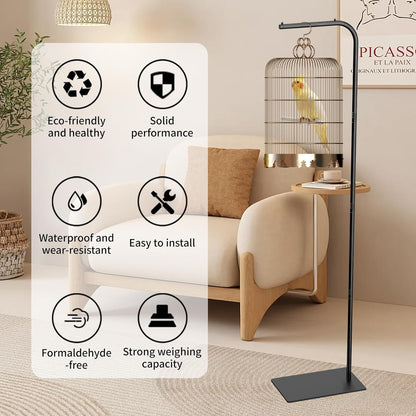 TBTFW 67 Inch High Hanging Bird Cage Stand, Bird Feeder Stand with Base, Suitable for Hanging Various Types of Birdcages(Weight Limit: Within 35 Pounds)