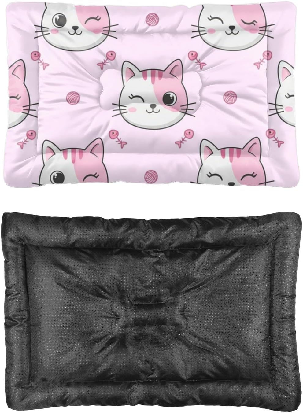 Comfy Dog Crate Mat with Anti-Slip Bottom, Cute Cats Dog Pillow Crate Pads Folding Bed Ultra Soft Cat Bed Mat for Indoor& Outdoor Sofa Cars, Machine Washable 24 X 18 Inch