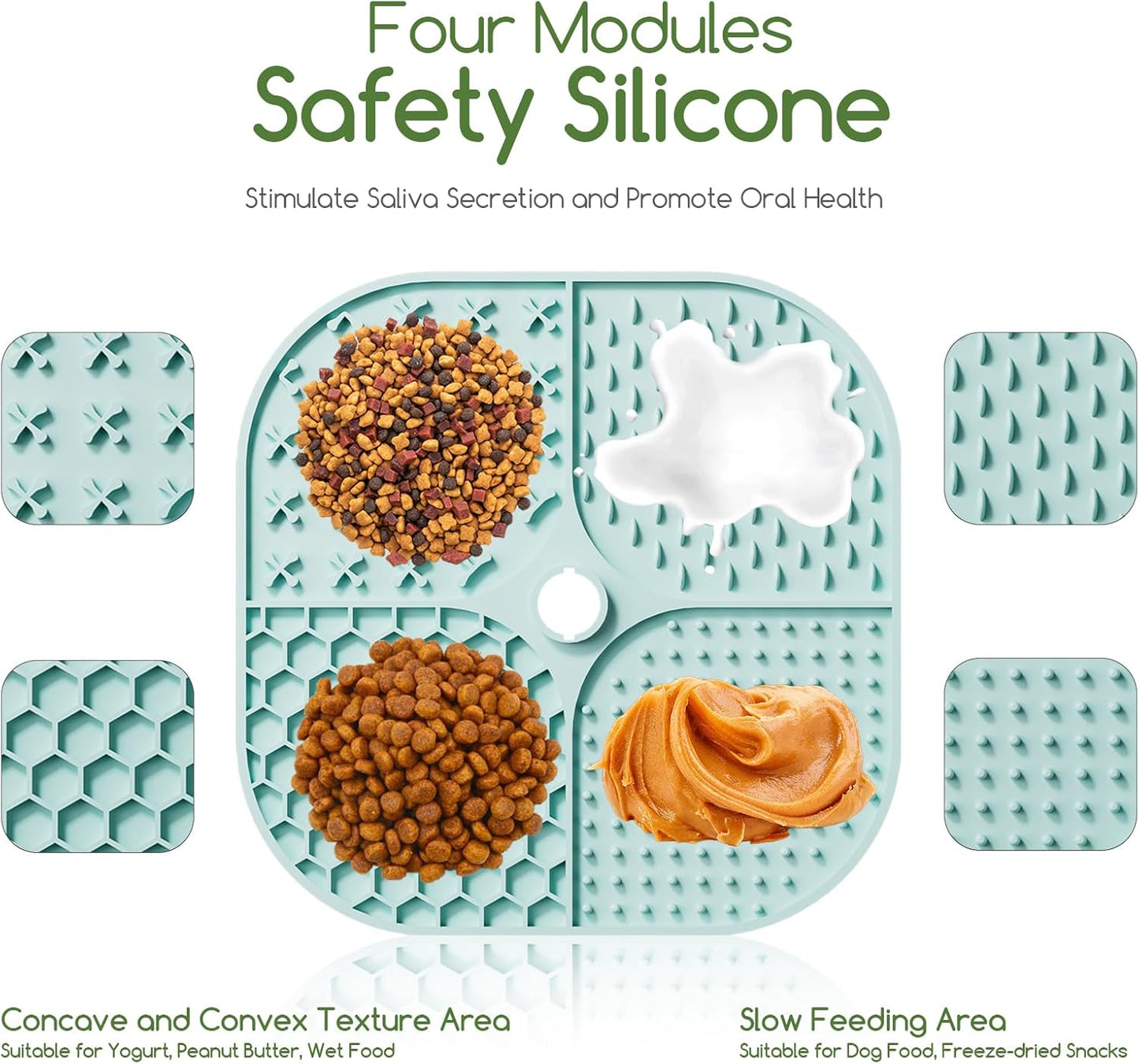 KILIN Slow Feeder Dog Bowls with Lick Mat, Plant-Based Slow Eating Dog Bowl for Dry, Wet, Raw Food, Interactive Food Puzzle for Small, Medium, Large Breed