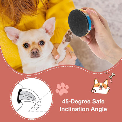 Dog Nail File with 6Pcs Replaceable Filing Disc, Dog Scratch Board for Safe and Easy Nail Care, Dog Nail Scratch Board Ensures Smooth and Healthy Nails for Dogs and Cats (Colorful)