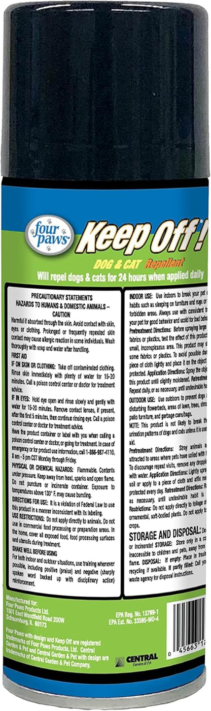 Four Paws Keep Off Pet Repellent Spray for Outdoors & Indoors, Dog & Cat Chew & Scratch Deterrent, 10 oz.