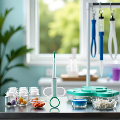 Green Pill Guns for Dogs and Cat, Pet Piller Guns Dog Pill Shooters Cat Tablet Soft Tip Syringes Pet Medicals Feeding Dispenser Tool for Dog Small Animals Nursing Supplies