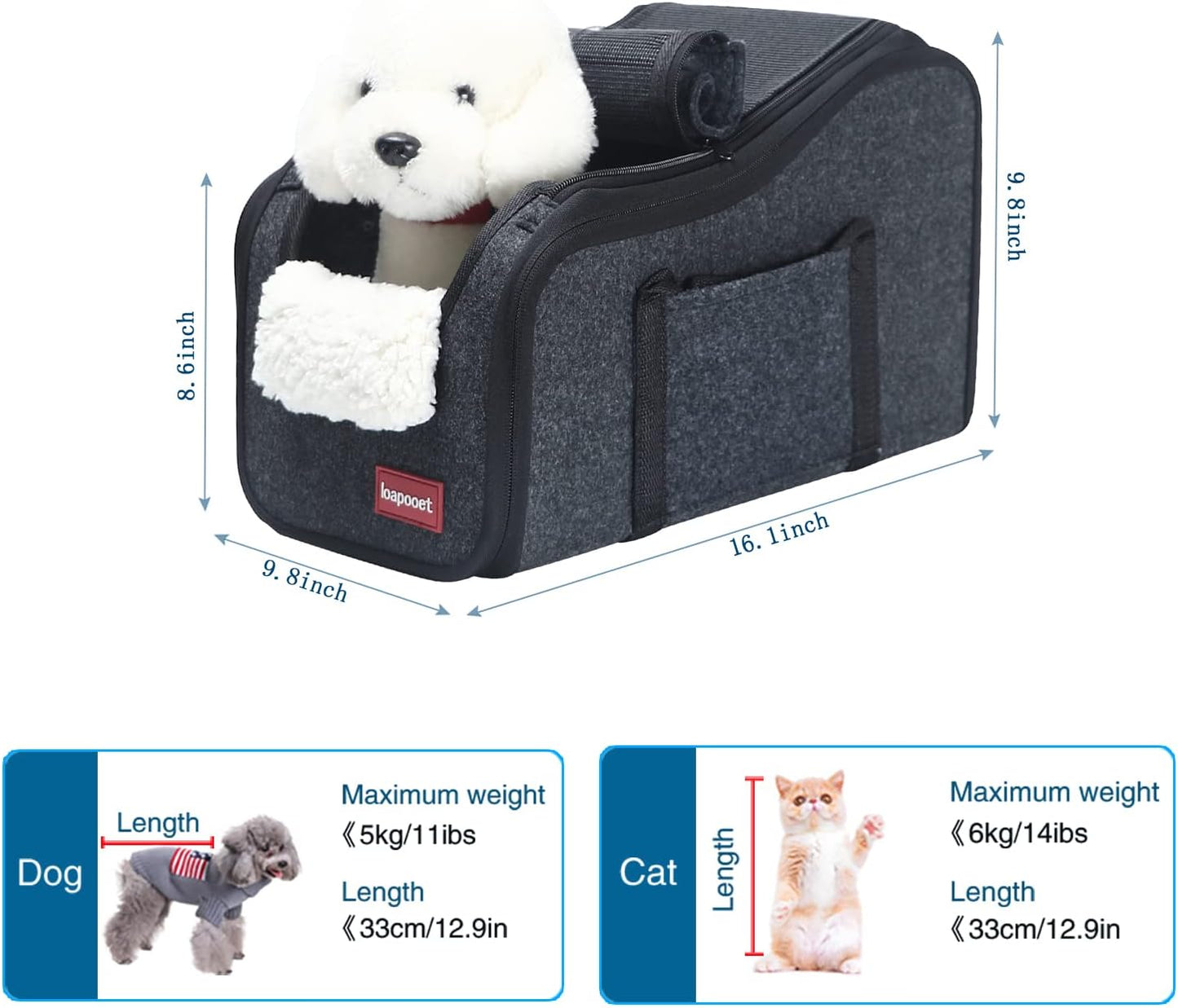Center Console Dog Car Seat,Console Dog Car Seats for Small Dogs Pet & Cat