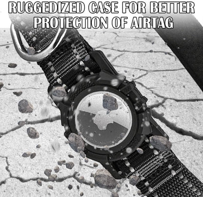 Airtag Dog Collar with Waterproof Air Tag Holder, Integrated Reflective Pet Collar with Soft Padding, Adjustable Nylon Collar for Small Medium Large Dogs, Black,M (14.5"-19.7")