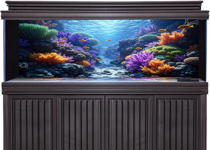 3 Pack Aquarium Background 48x24 inches Fabric Aquarium Background Fish Tank Undersea Corals Sunshines Rock Aquatic Plants