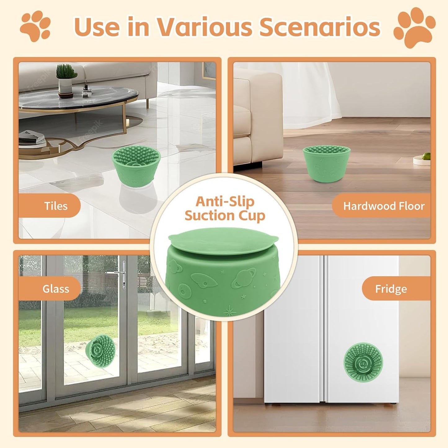 Dog Lick Bowl,Anxiety Relief Non-Slip Silicone Treat Bowl,Durable Anti-Choking Long-Lasting Enrichment Slow Feeder Licking Mat for Medium Large Breed,Freezable BPA Free Silicone Dishwasher Safe