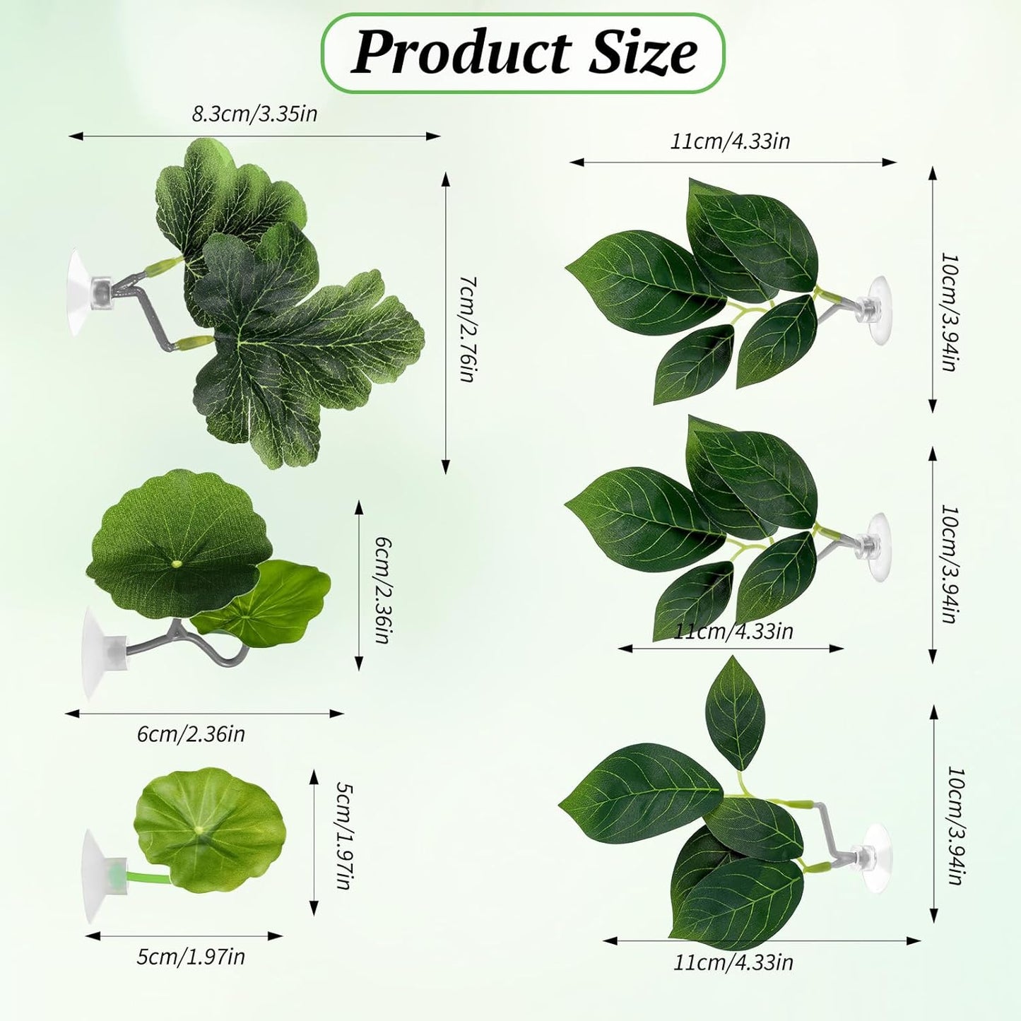 6 PCS Betta Fish Hammock Betta Leaf Aquarium Décor Simulating the Natural Habitat Fish Tank Accessories Multi Leaf Design with Suction Cup for Sleeping Resting Hiding Playing Breeding(Various Shapes)