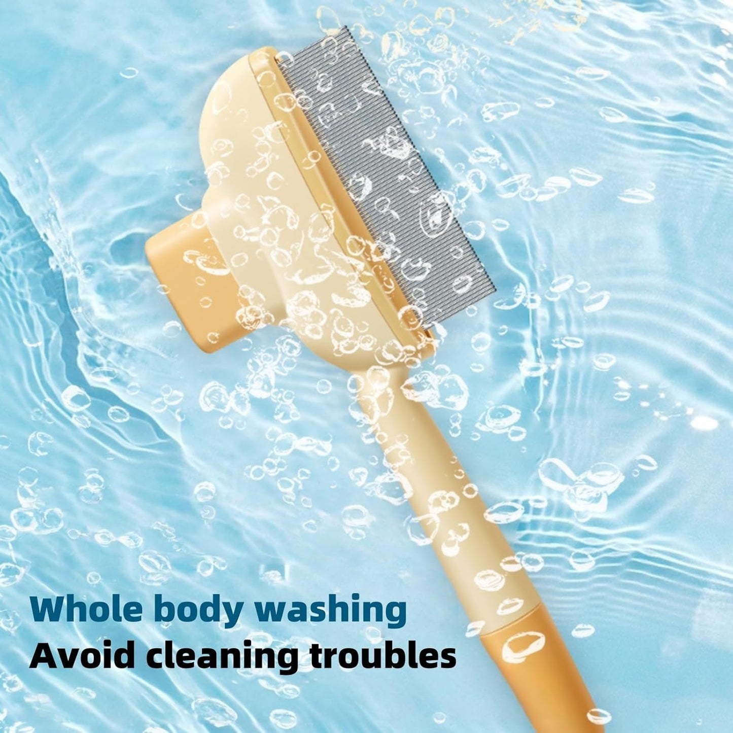 2 Pack Stainless Steel Flea Comb for Dogs & Cats | Short Teeth Release Button | Flea Eggs Removal, Hair Cleaning & Massaging (Short Teeth)