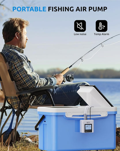 SEAOURA Small Aquarium Heater, 50 Watt Fish Tank Heater for and USB Rechargeable Portable Aerator Aquarium Air Pump, 2.5W Battery Powered Fish Tank Bubbler