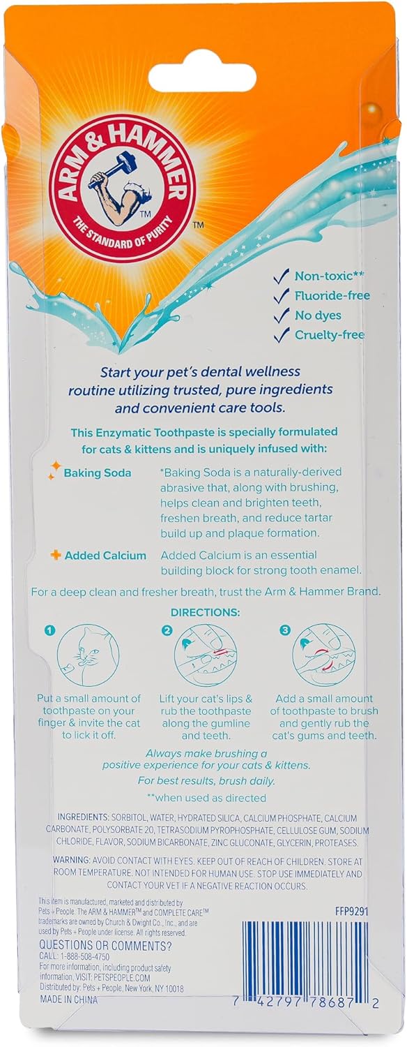 Arm & Hammer Complete Care Dog Dental Kit, Tuna Flavor Enzymatic Dog Toothpaste, Toothbrush, & Finger Brush, Baking Soda + Calcium, Enhanced Formula, 2.5oz