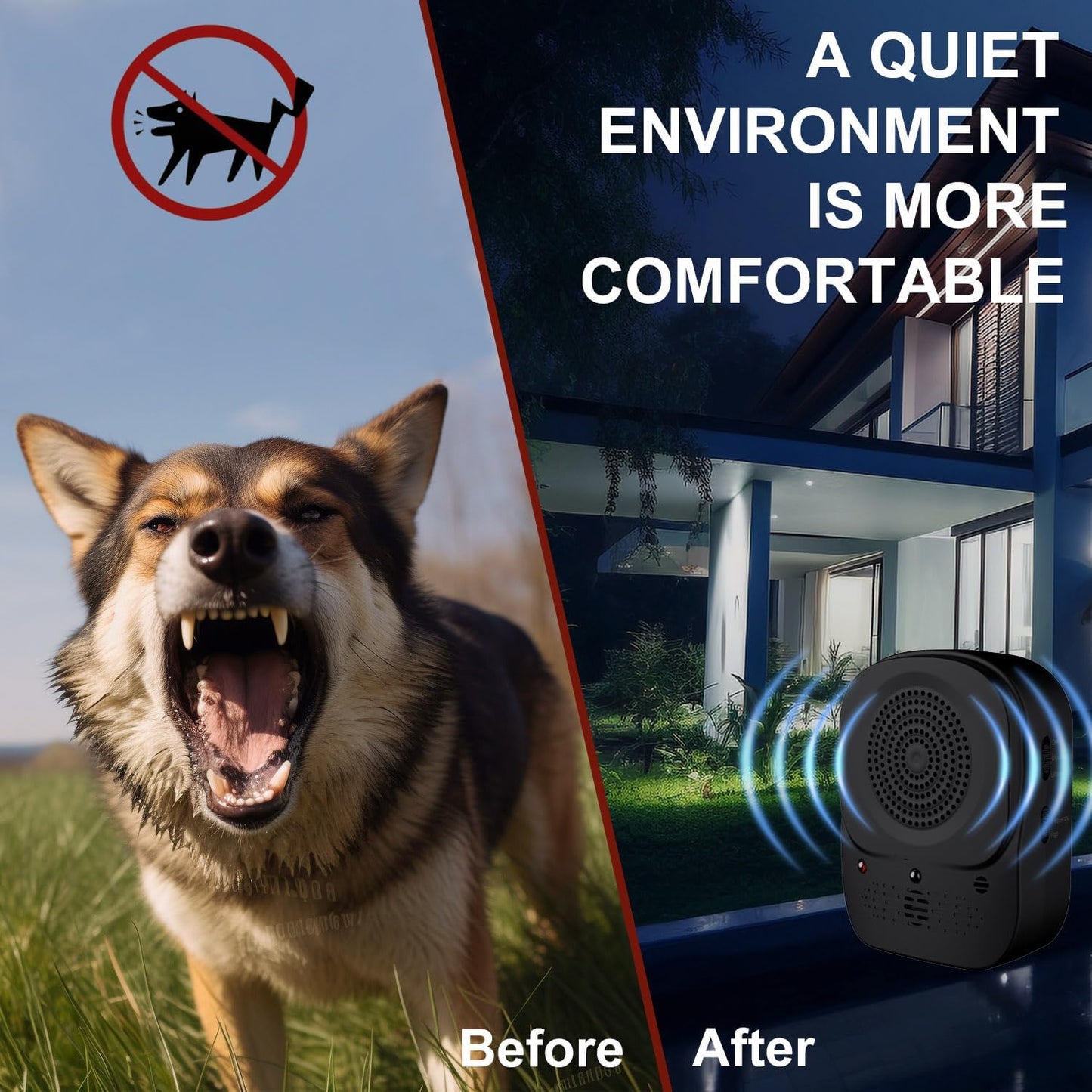 Anti Barking Device, 4 Modes Ultrasonic Dog Bark Control Box, Rechargeable Bark Deterrent for Dogs, Waterproof Indoor & Outdoor Use for Effective Dog Training & Behavior Correction