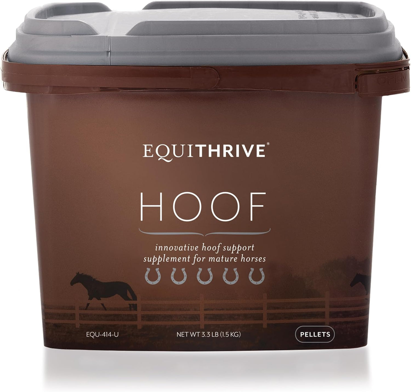 Equithrive Horse Hoof Supplement Pellets with Biotin, Chelated Trace Minerals, Selenium, Methionine, and Omega 3, Equine Hoof Care, 3.3 lbs