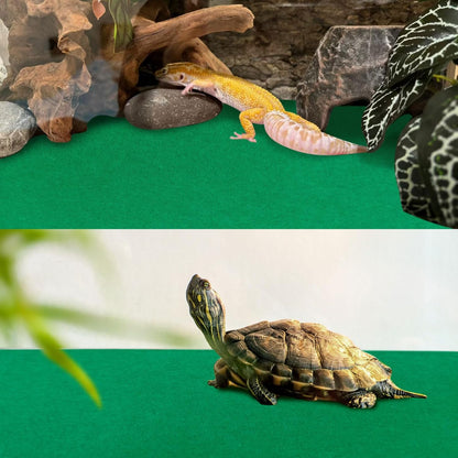 2 Pcs 47" x 24" Reptile Carpet： Terrarium Liner Bedding for Bearded Dragon, Tank Accessories for Leopard Gecko or Snake or Lizard or Tortoise (Green)