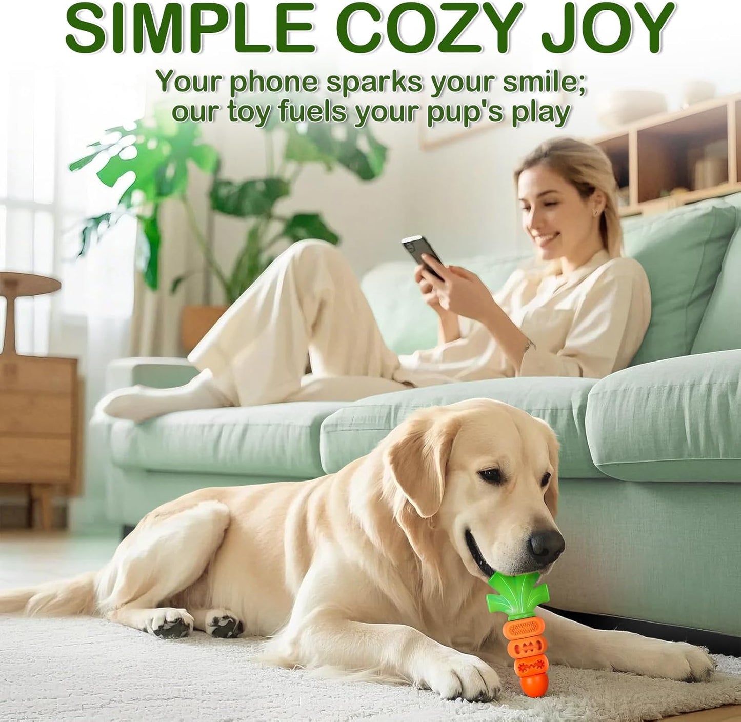 Tough Dog Toys for Aggressive Chewers: 7" Bacon Flavored Dog Chew Bone, Hard Nylon & Rubber Teeth Cleaning Toy, Carrot-Shaped Dog Chew Toy for Large Medium Breed 20-70lbs