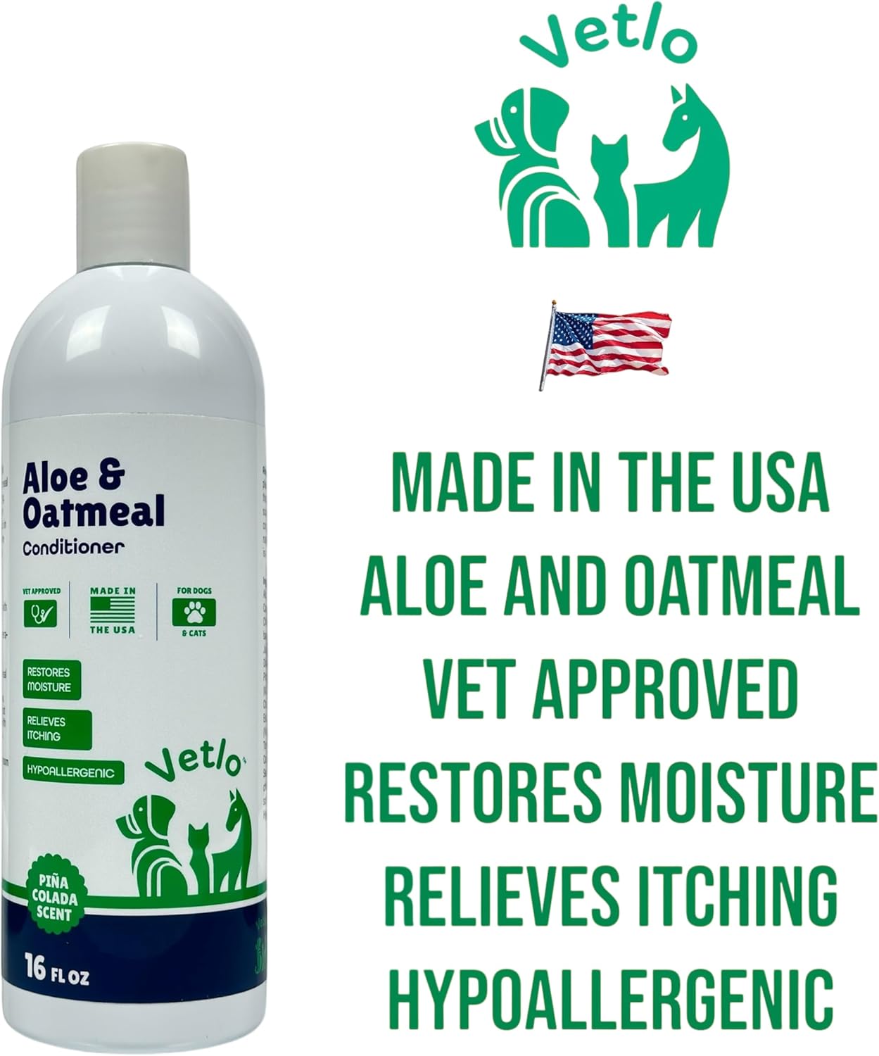 Dog Conditioner for Allergies and Itching & Daily Use - Detangling, Deshedding & Moisturizing Formula | Dog Coat Conditioner for Sensitive Skin | Grooming | Hypoallergenic | Itch Relief with Aloe