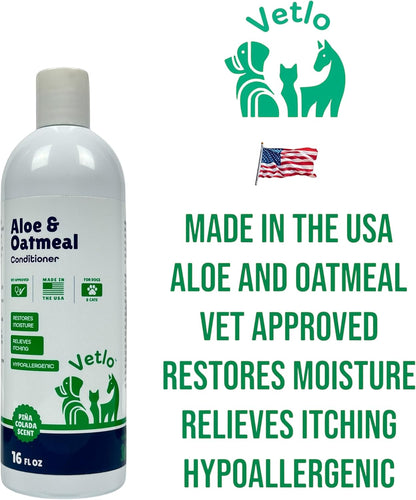 Dog Conditioner for Allergies and Itching & Daily Use - Detangling, Deshedding & Moisturizing Formula | Dog Coat Conditioner for Sensitive Skin | Grooming | Hypoallergenic | Itch Relief with Aloe