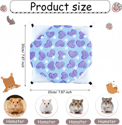 Boao 2 Pieces Hamster Hammock Hanging Pet Hammock Warm Bed House for Small Parrot Rat Sugar Glider Hamster Playing