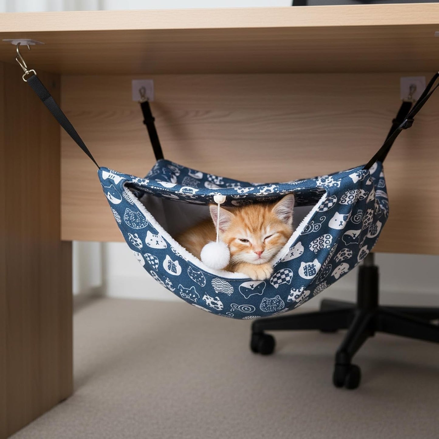 2 Pcs Cat Cage Hammock with Ball, Double Layer Soft Hanging Pet Bed for Indoor Cats, Kittens, Ferrets, Hamsters, Rabbits and Small Animals, 2 Styles