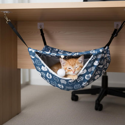 2 Pcs Cat Cage Hammock with Ball, Double Layer Soft Hanging Pet Bed for Indoor Cats, Kittens, Ferrets, Hamsters, Rabbits and Small Animals, 2 Styles