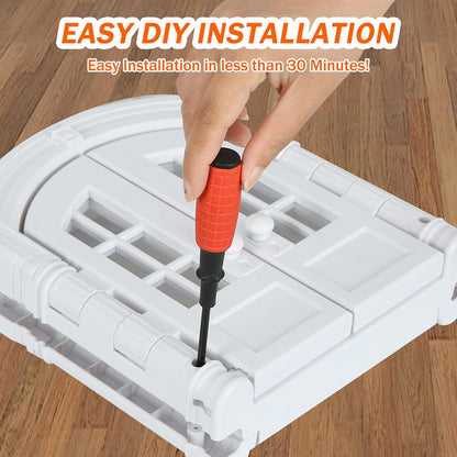 No-Flap Pet Door - Cat Dog Door, Exterior Access | Fits Laundry Room Bathroom Bedroom Basement Durable Safe Easy Install Weather Resistant Convenient Pet Supplies Secure Indoor Outdoor Entry