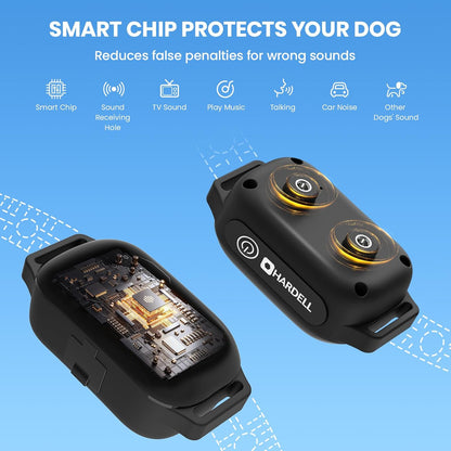 2-in-1 Dog Shock Collar and Bark Collar with Remote Control, Dog Training Collar Remote 3300FT, IP67 Waterproof, Dog Shock Collar for Large Medium Small Size Dog, Dog Bark Collar with Flashing Light