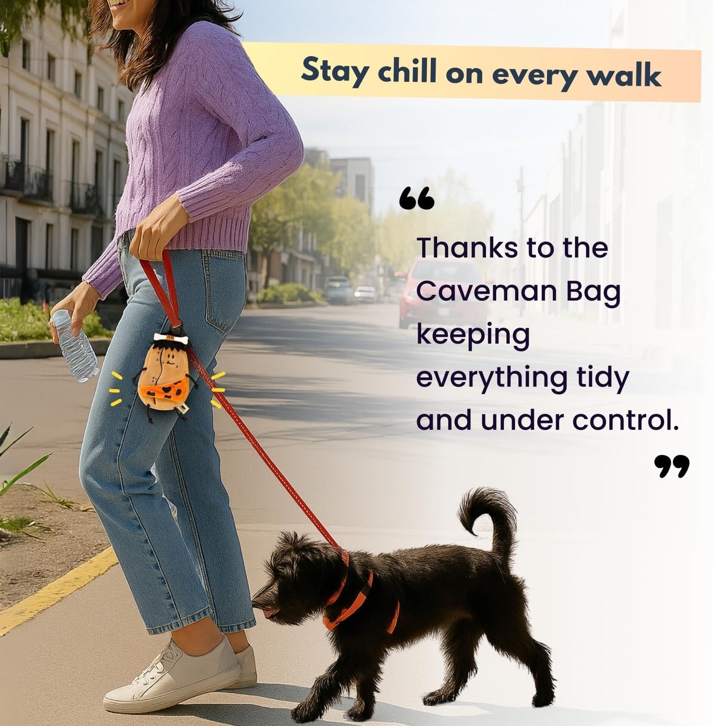 Dog Poop Bag Holder for Leash with Waste Bags and Keychain Clip & A Christmas Greeting Card