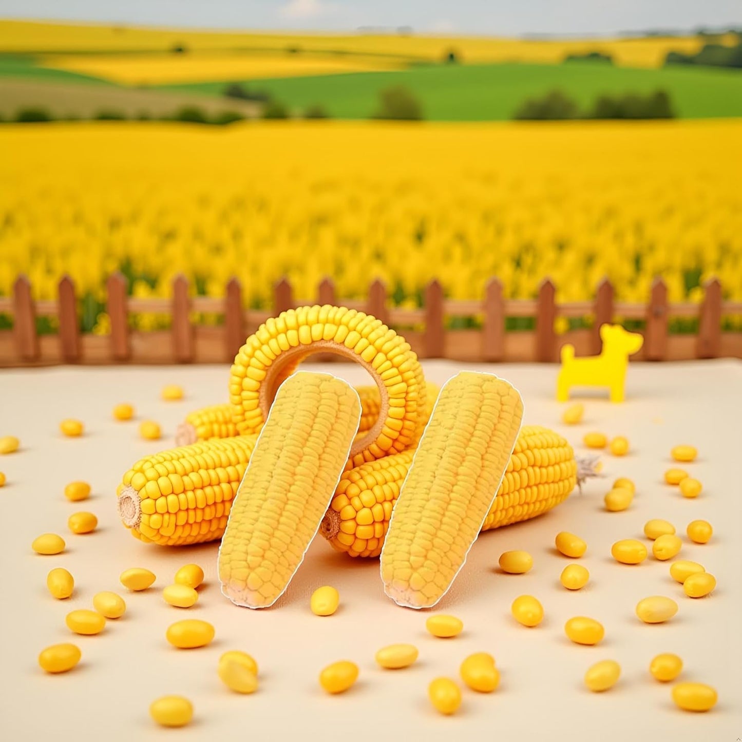 BWESOO 2Pcs Pet Dog Puppy Latex Corn Shape Squeaky Bite-Resistant Interactive Play Chew Toy Pet Supplies Dog Toy Corn, Toys Aggressive Chewers for Small/Medium/Large