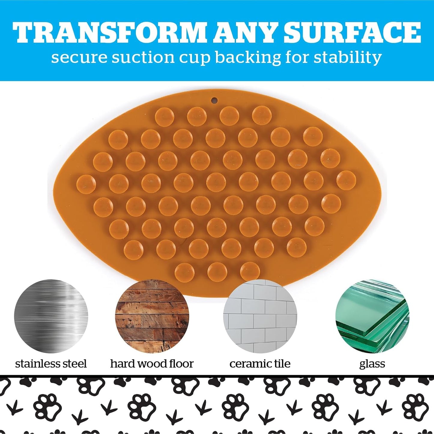 BigMouth Inc Touchdown Lick Mat for Pets - Non-Slip Durable Dog and Cat Pad - Perfect for Anxious Pets and Distraction During Grooming or Bathing