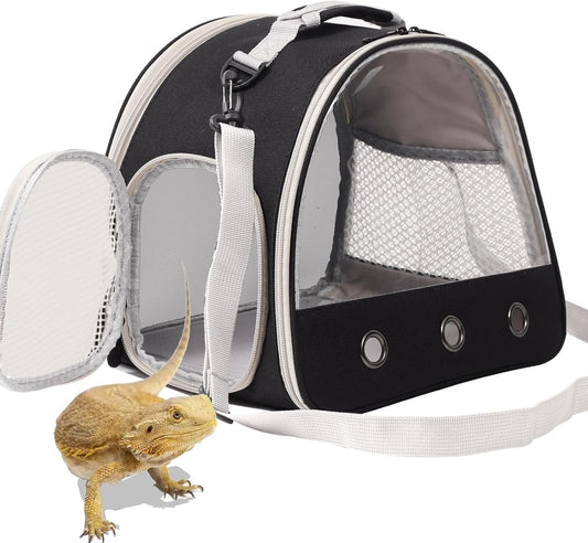 Bearded Dragon Travel Carrier,Lizards Carrier, Small Animal Travel Carrier for Sugar Glider Hedgehog Rat Parrot Bird Guinea Pig, Portable Guinea Pig Travel Bag for 2