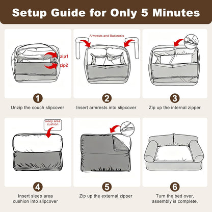 Cat Beds for Indoor Cats, Cat Couch Bed, Cute Cats Sofas for Pets, Small Dog Sofas & Chairs with Removable Washable Cover, Plush Soft Pet Furniture for 10lbs Small Dogs & Cats(Navy Blue)