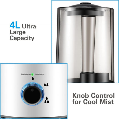 Dreyoo Reptile Humidifier Fogger, 4L Cool Mist Fog Mister with Tube for Tortoise Habitat Chameleon Snake Amphibians, Compatible with All Terrariums, Cages and Enclosures