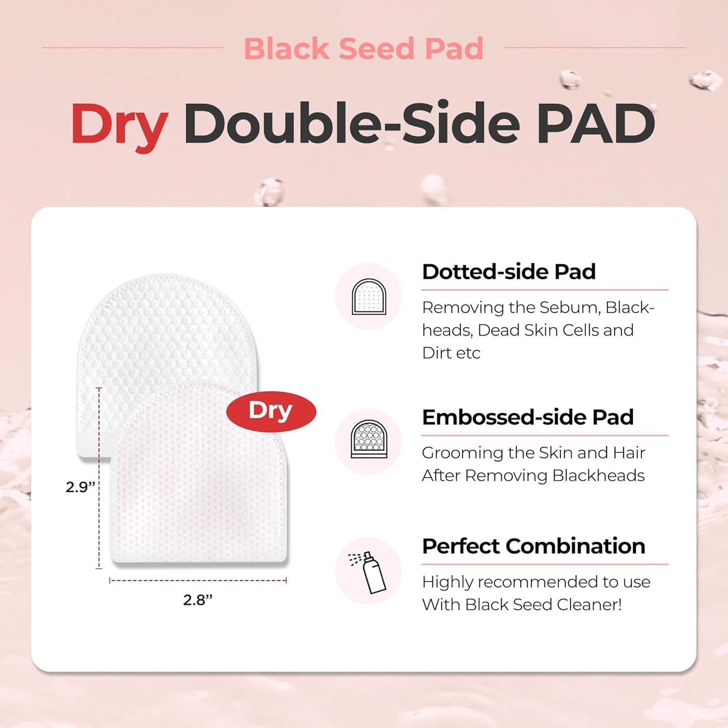 JAYU PET Black Seed Pad - Dry Cat Chin Acne Pad, Double-Sided Dry Pads for Removing Blackhead, 30pcs