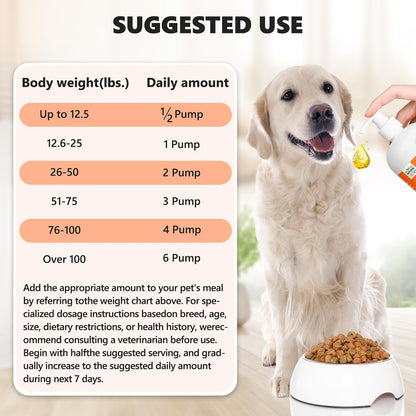 Wild Salmon Oil for Dogs & Cats 8oz Omega 3 Fish Oil Skin & Coat Supplement Pure Fish Omega 3 6 9 Liquid EPA DHA Fatty Acids - Itchy Relief Supports Joint Function, Brain, Eye, Immune & Heart Health