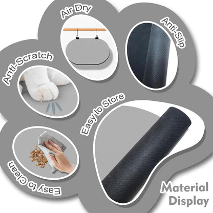 Dog Feeding Mat 24''x16'', Absorbent Pet Food Mat, No Stains Quick Dry Pet Water Mat Protect Floor, Cat Dog Water Bowl Mat for Messy Drinkers, Non-Slip Rubber Base Pet Placemats for Food and Water