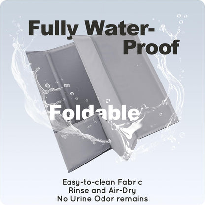 Dog Litter Box, Pee Pad Holder Foldable, Indoor Dog Potty Tray for Puppy & Large Dogs, High Walls, Seamless, No Assembly, Waterproof, Easy to Clean, No Spill,Portable for Travel