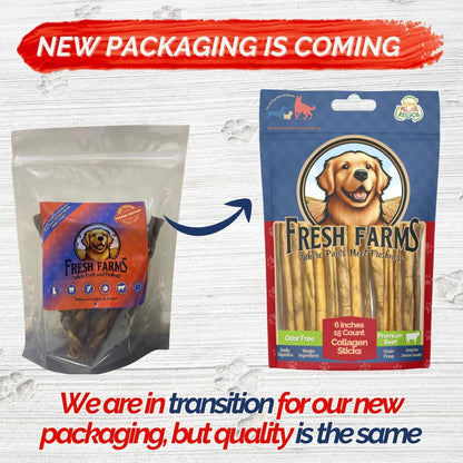 Braided Collagen Sticks for Dogs 10 Pack - 6 Inches - Long-Lasting Alternative to Bully Sticks, Rawhide-Free Collagen Chews w/Chondroitin & Glucosamine for Joint Support & Dental Health