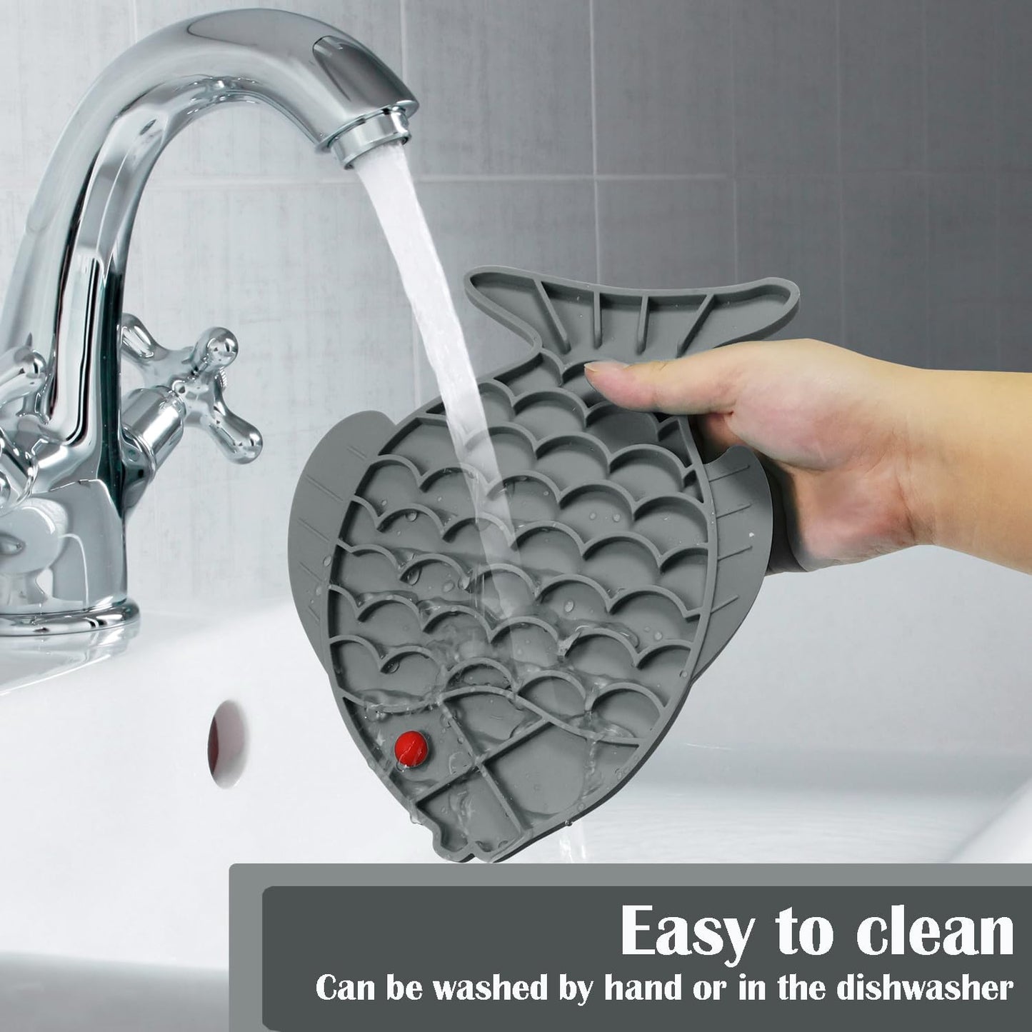 Takfox Slow Feeder Cat Bowls [2 Pack], Lick Mat for Cats Dogs, Silicone Cat Puzzle Feeders Toy for Pets Dry/Wet Food Training, Keeps Dogs Cats Busy, Prevents Puppy Kitty Overeating, (Cyan+Grey)