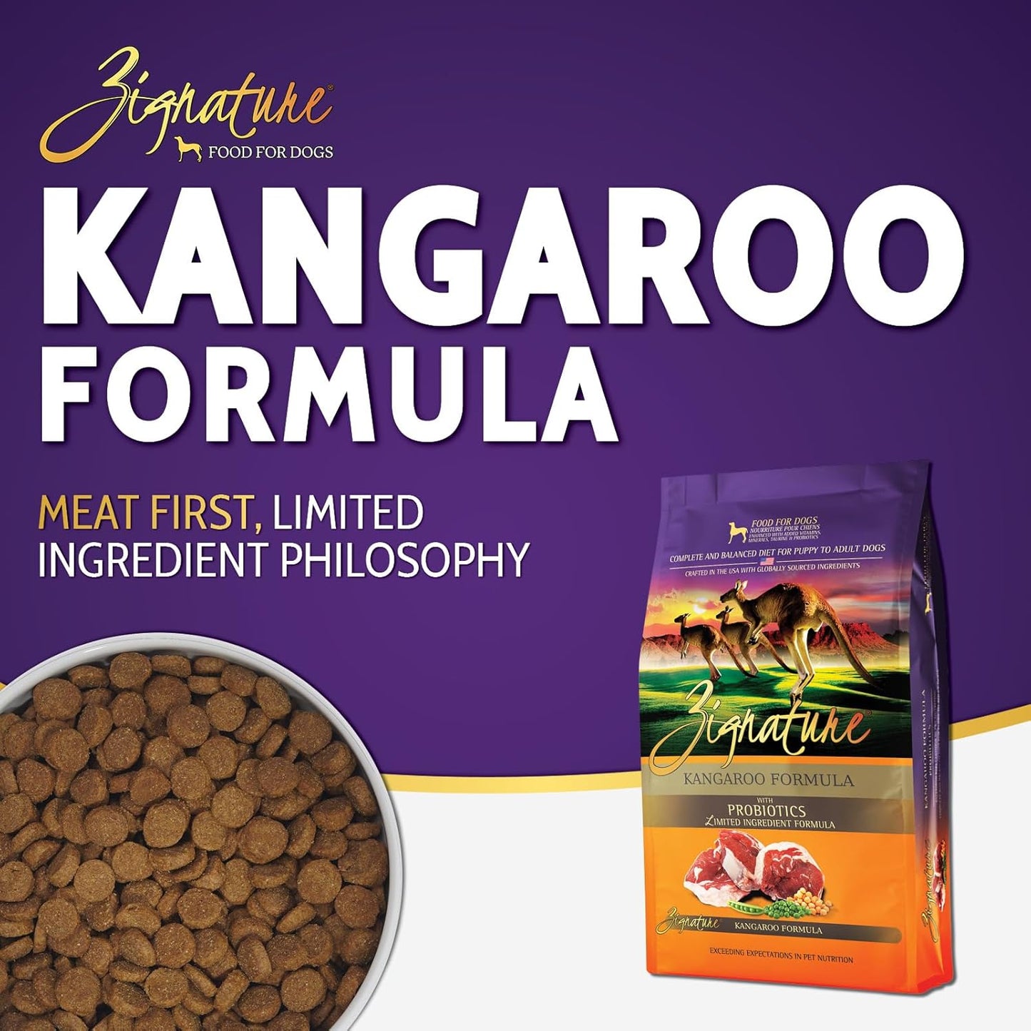 Zignature Kangaroo Limited Ingredient Formula Dry Dog Food 4lb