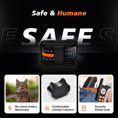 Tiniest Cat Shock Collar, Lightest Cat Training Collar with Remote for Small Cats 5-15lbs & Medium Large Cats/Puppies, Waterproof, Rechargeable, 1300ft Range（Orange）