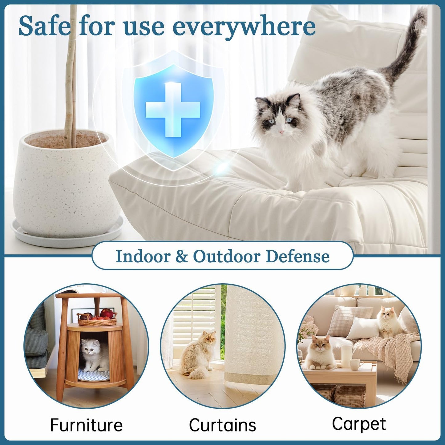 Cat Deterrent Spray Natural Safe Cat Repellent Indoor & Outdoor, Effective Training Aid, Anti-Scratch Deterrent for Furniture, Sofas, Rugs, Citrus cat Deterrent Spray Non-Toxic