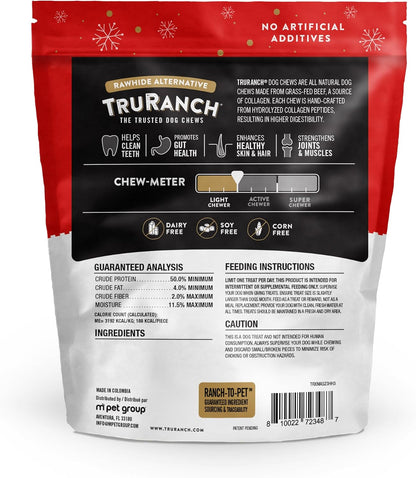 TRURANCH Collagen Drumsticks, Honey Ham, 1 Bag, 3 Count, Holiday Limited Edition, Stocking Stuffer, All-Natural Hydrolyzed Collagen, Rawhide Free, for Small, Medium and Large Dogs