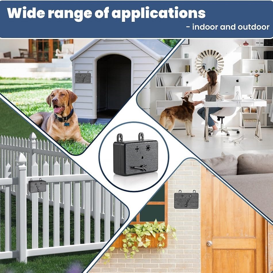 Dog Barking Control Devices,Anti Barking Device，50FT Dog Barking Control Devices，Auto Dog Barking Control Devices with 3 Modes, Bark Deterrent Neighbors Dog Silencer Outdoor and Indoor-Black