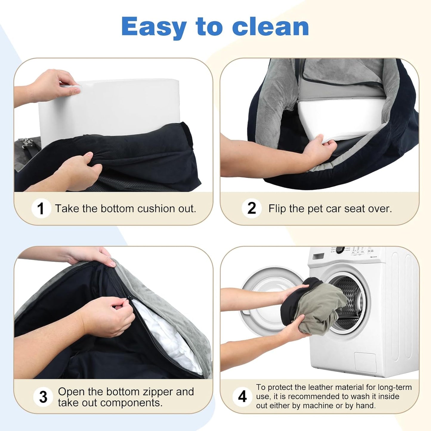 Pet Travel Car Seat for Dogs & Cats - Memory Foam Dog Booster Seats with Thick Cushion for Medium Dogs