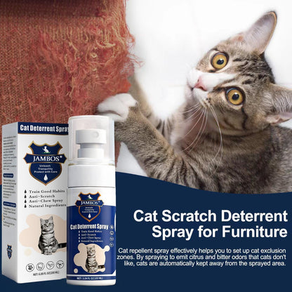 2 Bottles Cat Deterrent Spray – Natural, Non-Toxic Anti-Scratch Spray for Cats & Kittens – Indoor & Outdoor Pet Training Aid – Furniture & Carpet Protector (Blue, M)