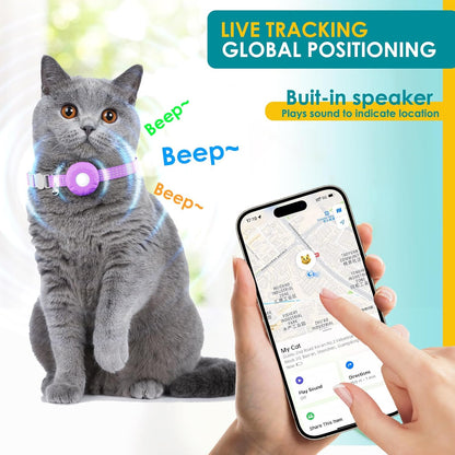 Cat GPS Tracker, Smart Cat Tracker Compatible with Apple Find My App (Only iOS), No Monthly Fee, Waterproof