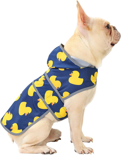 Dog Raincoat Hooded,Waterproof Rain Coat for Dogs with Adjustable Belly Strap,Reflective Strips, Lightweight Slicker Poncho Rain Jacket for Small Medium Large Dogs