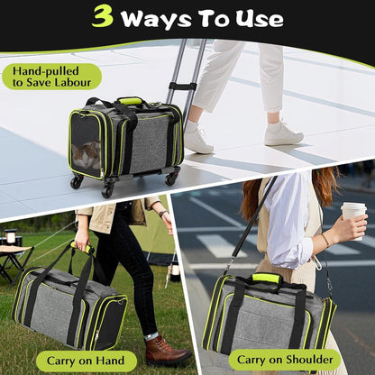 Pet Carrier with Wheels & Cat Scratcher Board Bundle Product